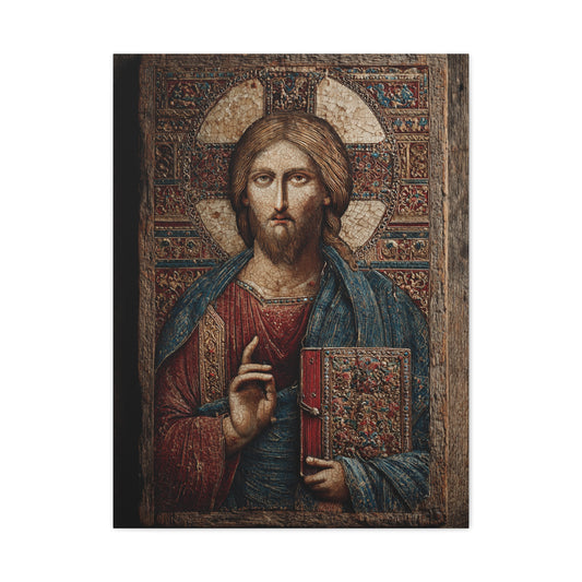 Christ Icon Mosaic Sacred Portrait Wall Art & Canvas Print