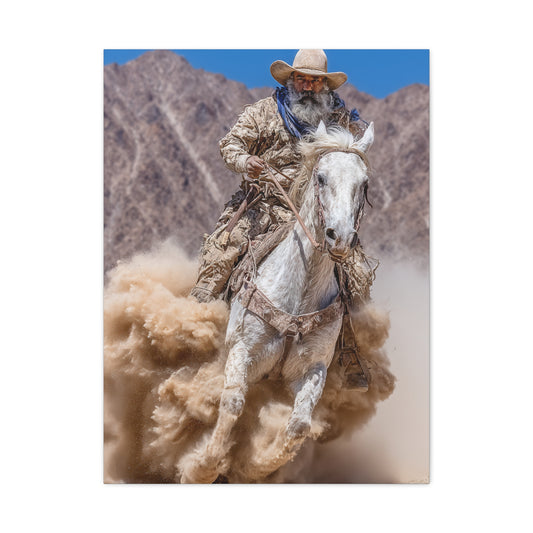 Dust Storm Cowboy Gallop Wall Art & Canvas Print