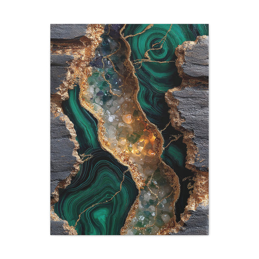 Emerald Geode Abstract Wall Art & Canvas Print