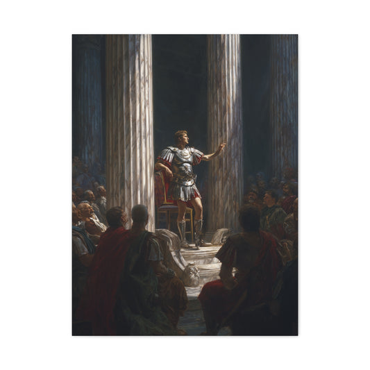 Julius Caesar Addressing The Roman Senate Wall Art & Canvas Print