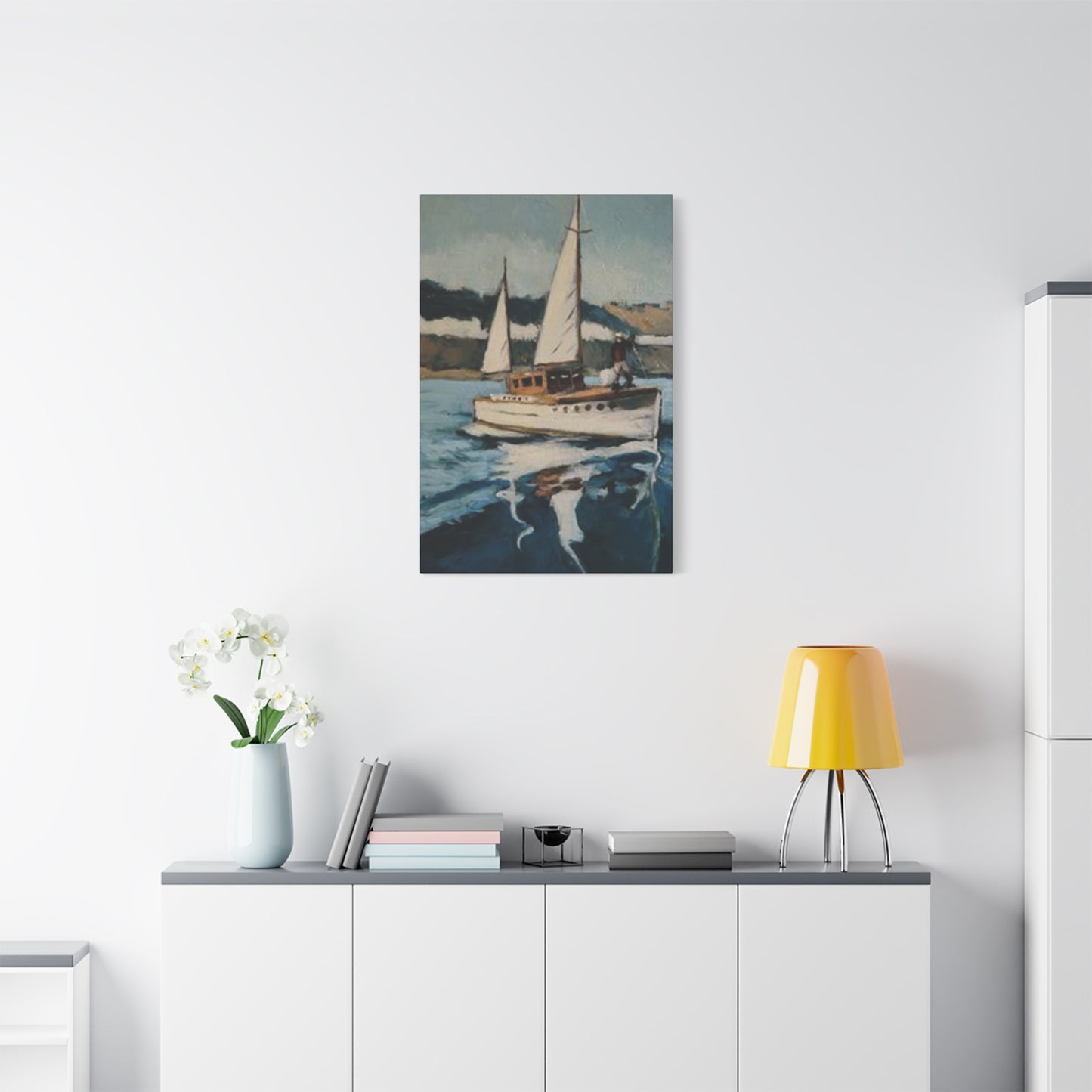 White Sailing Ship Poster Wall Art & Canvas Prints