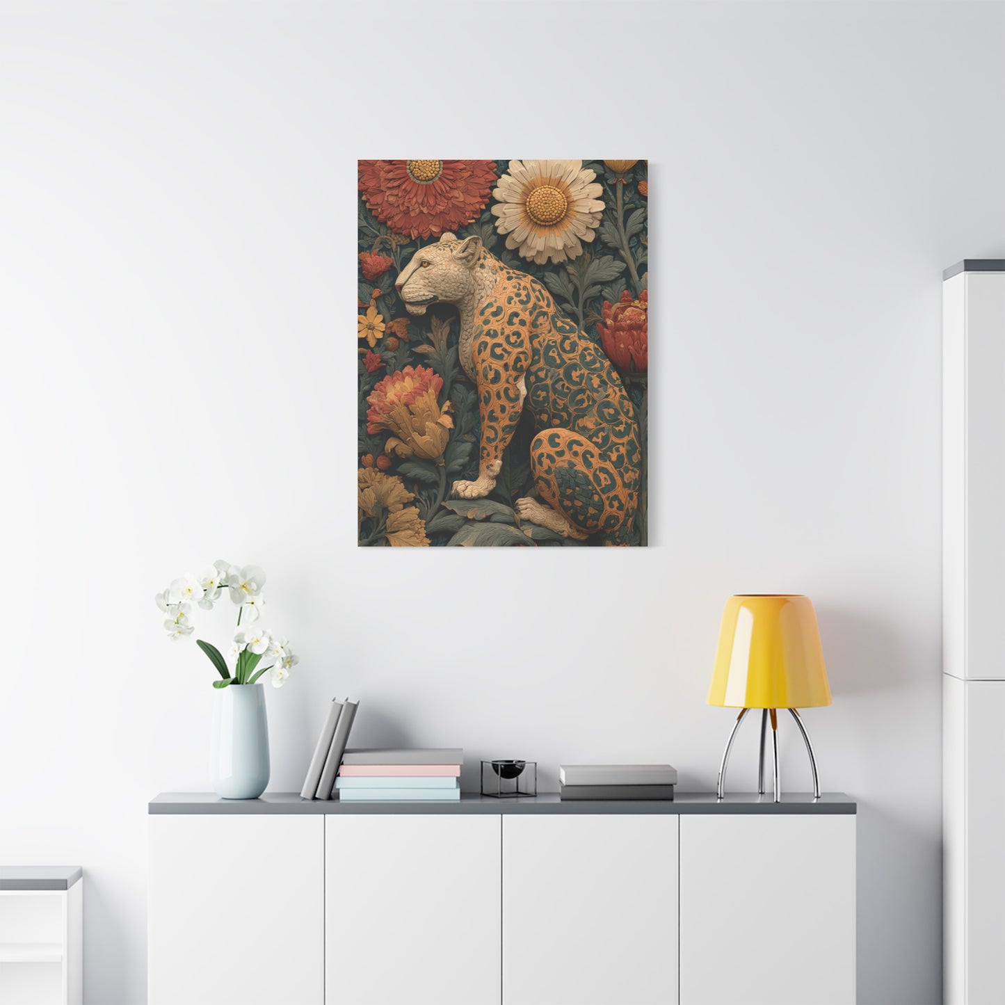 Talavera Jaguar Folk Pattern Wall Art & Canvas Print