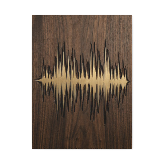 Personalized Soundwave Engraved Wood Wall Art & Canvas Print