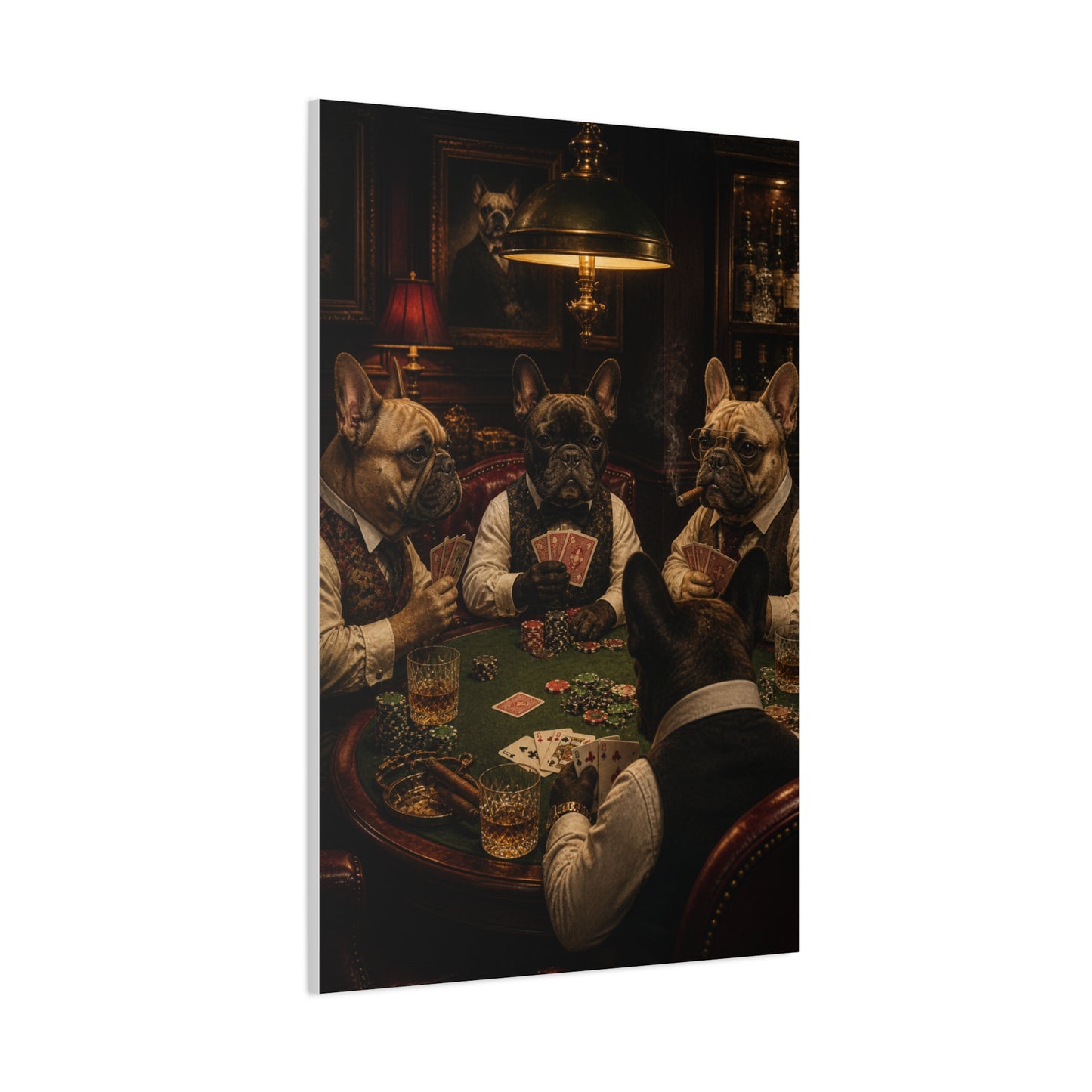 French Bulldog Poker Club Wall Art & Canvas Print