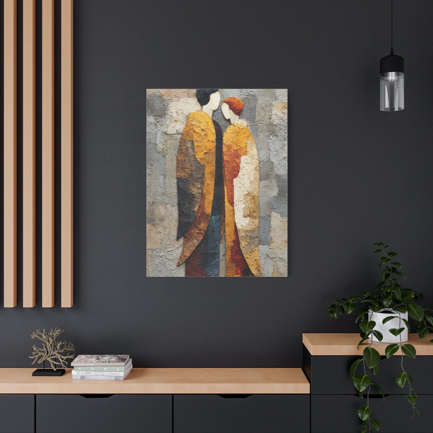 Textured Golden Figures Unity Wall Art & Canvas Print