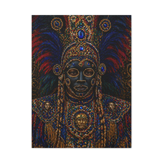 Black Masking Ceremonial Portrait Wall Art & Canvas Print
