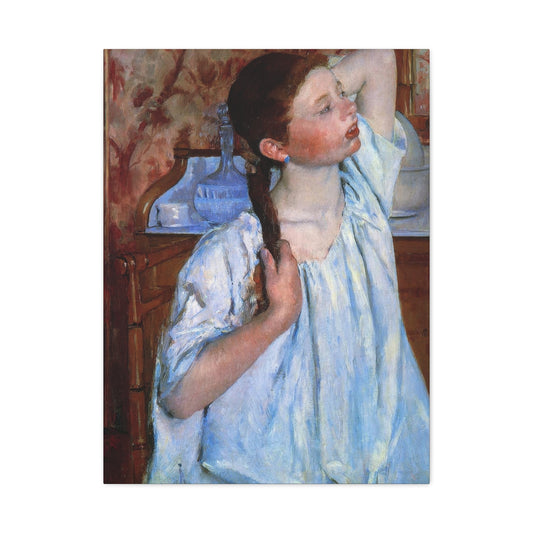 Girl Arraigning Her Hair Impression Wall Art & Canvas Prints