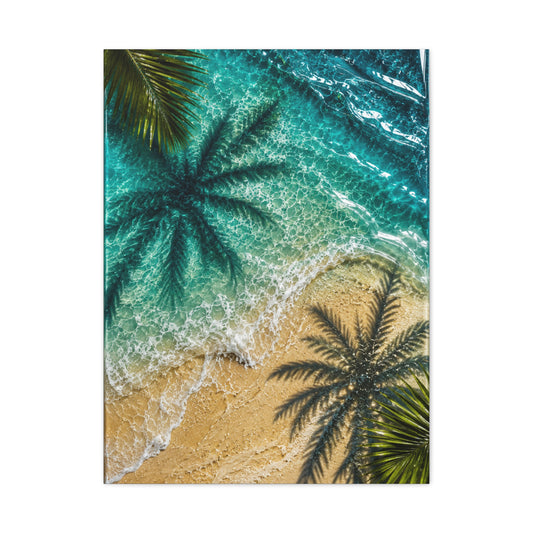 Aerial Coastal Palm Shadows Tropical Wall Art & Canvas Print