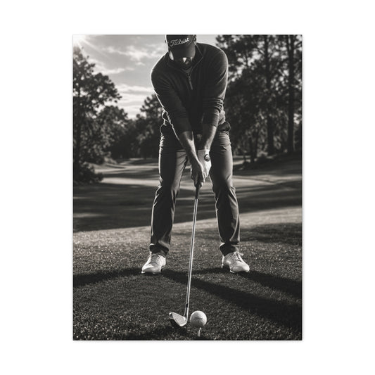 Black and White Golf Grip Portrait Wall Art & Canvas Print