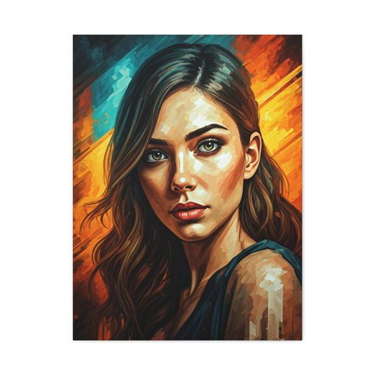 Ember Gaze Feminine Portrait Wall Art & Canvas Print