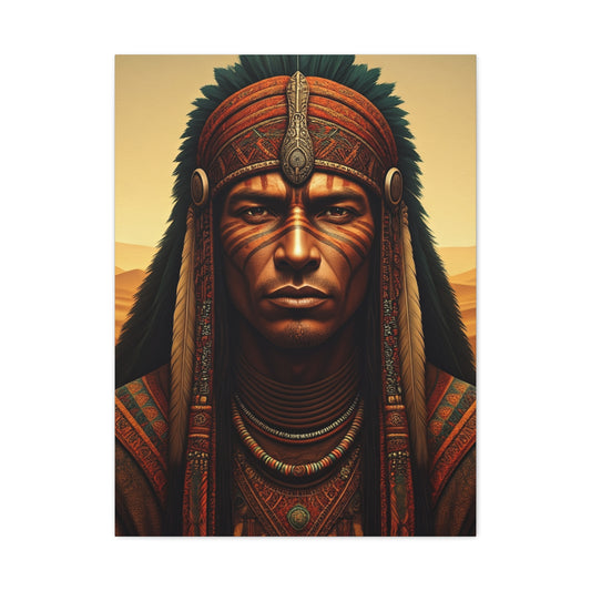 Tribal Guardian with Feathered Headdress Wall Art & Canvas Prints