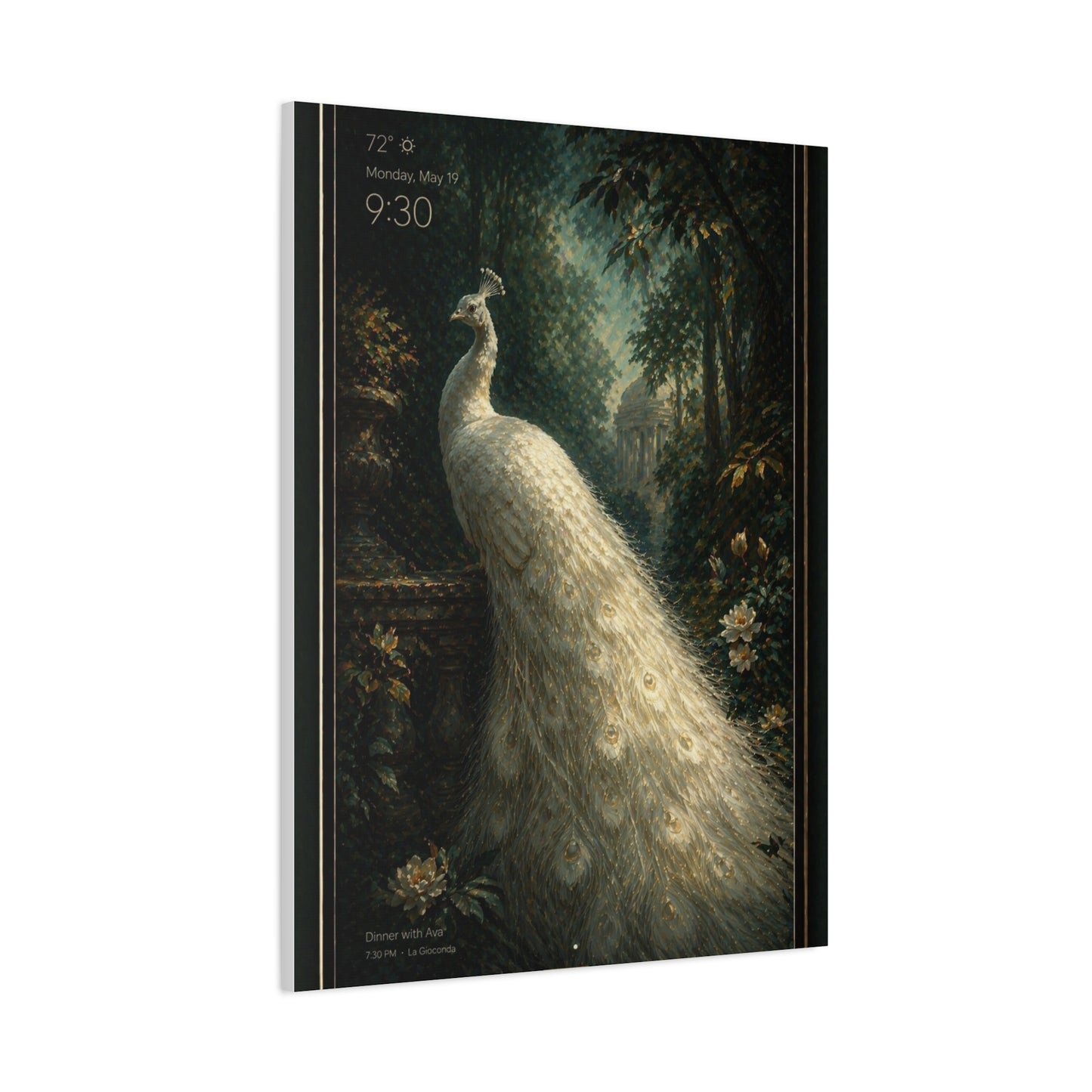 Digital White Peacock Forest Display Wall Art & Canvas Print