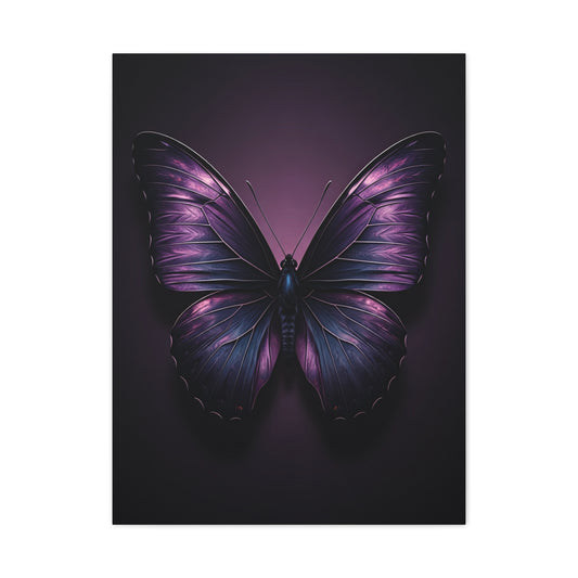 Royal Violet Butterfly Minimalist Portrait Wall Art & Canvas Prints