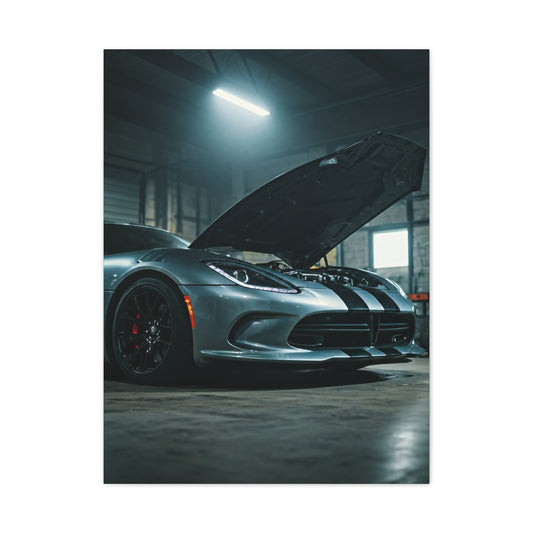 Dodge Viper Industrial Garage Power Presence Wall Art & Canvas Prints