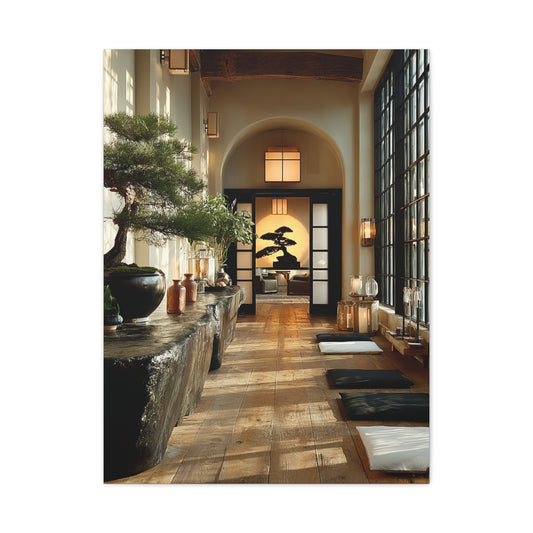Japanese Minimal Hallway Interior Wall Art & Canvas Print