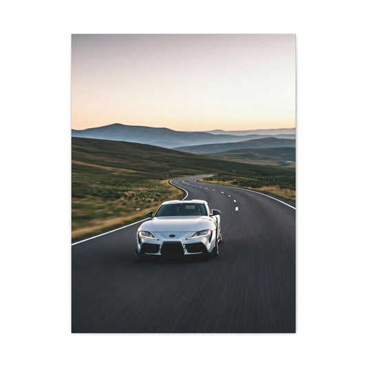 Toyota GR Supra Sunrise Scenic Road Wall Art & Canvas Prints
