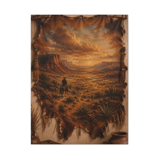 Leather Hide Desert Panorama Southwest Wall Art & Canvas Print