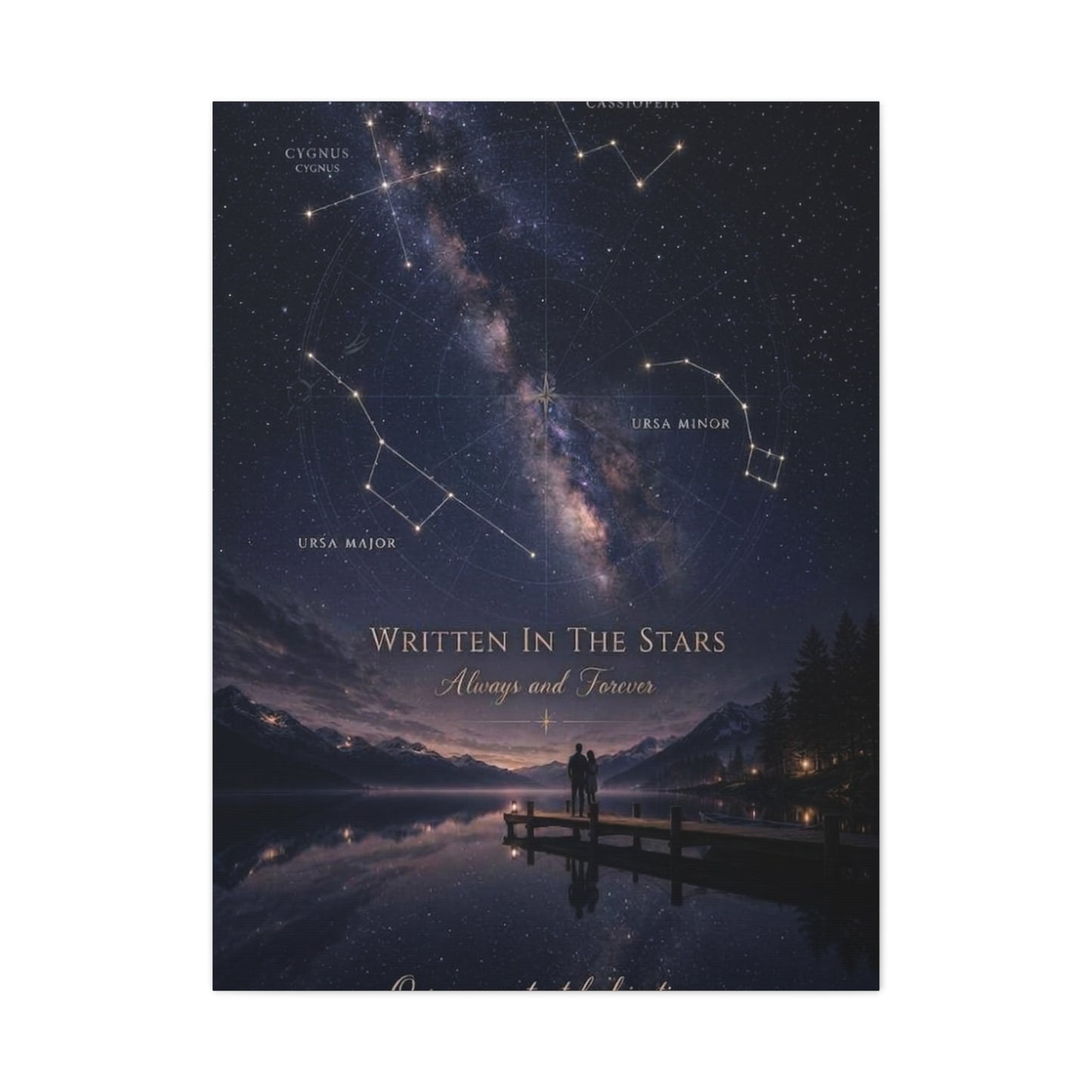 Celestial Destiny Night Sky Romance Wall Art & Canvas Print