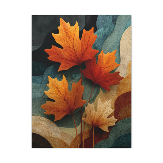 Abstract Autumn Maple Leaves Wall Art & Canvas Print