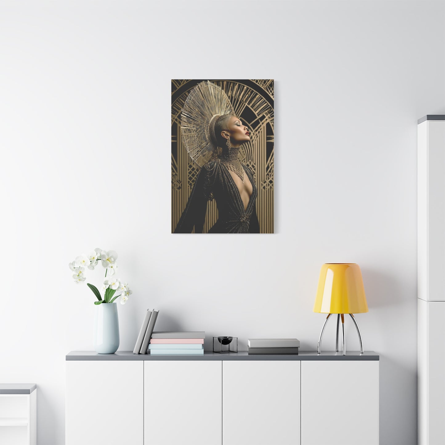 Art Deco Gold Muse Portrait Wall Art & Canvas Print