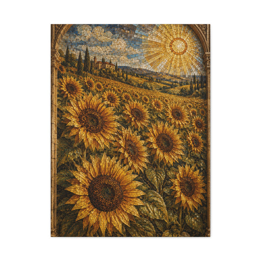 Architectural Mosaic Sunflower Field Wall Art & Canvas Print