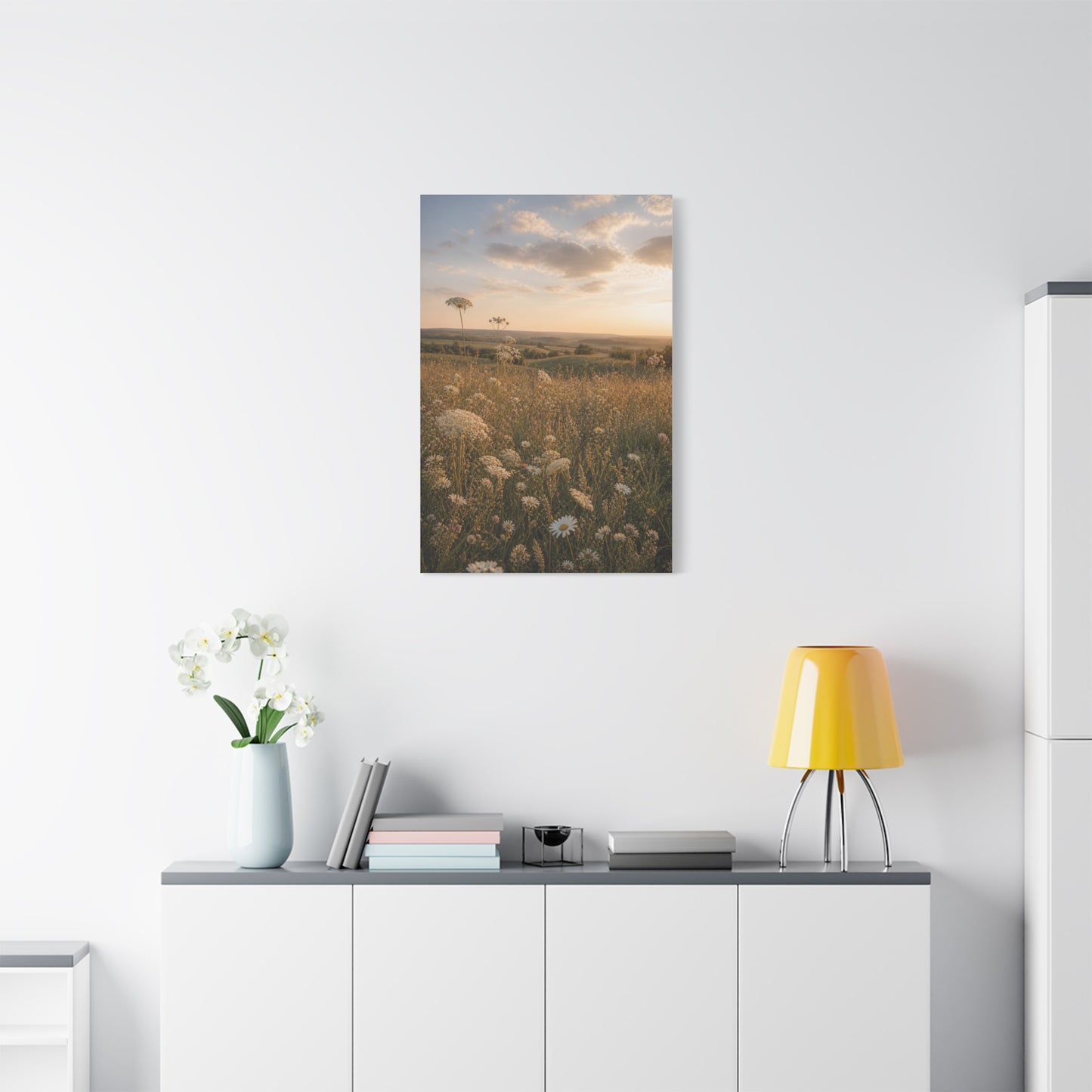 Golden Wildflower Meadow Wall Art & Canvas Print