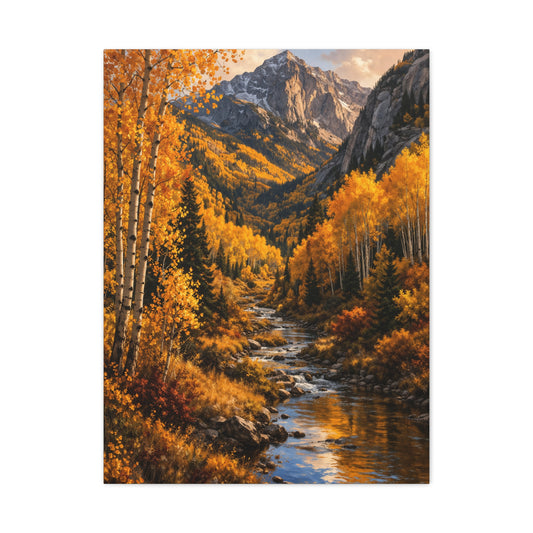 Autumn Aspen Mountain Valley Wall Art & Canvas Print
