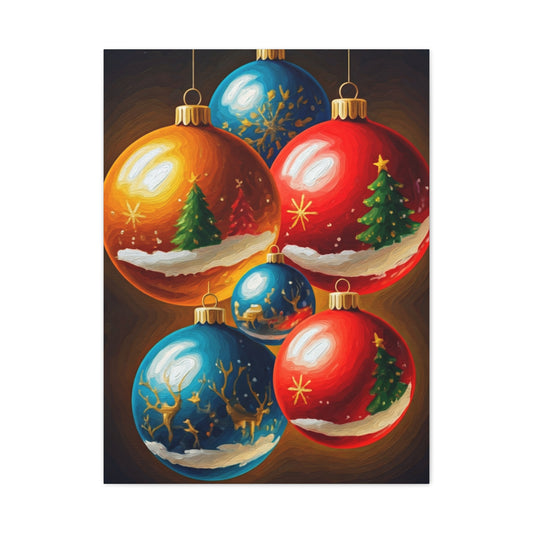 Expressive Painted Christmas Ornament Collection Wall Art & Canvas Print