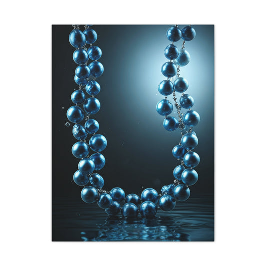 Blue Pearl Necklace Beneath Ocean Surface Wall Art & Canvas