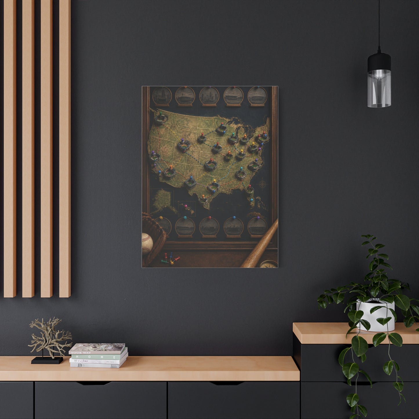 Interactive Stadium Tracker Map Sports Wall Art & Canvas Print