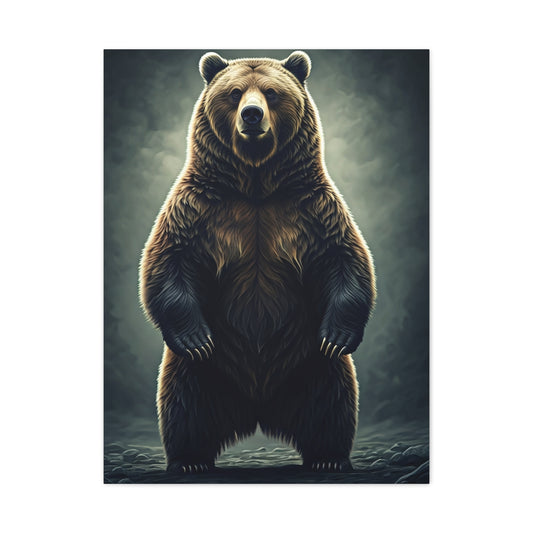 Standing Grizzly Bear Studio Portrait Wall Art & Canvas Prints
