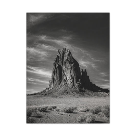 Desert Monolith Black and White Southwest Wall Art & Canvas Print