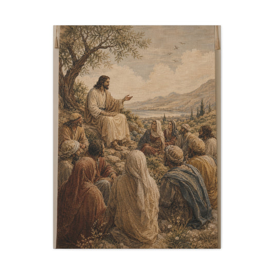 Sermon on the Hillside Tapestry Wall Art & Canvas Print