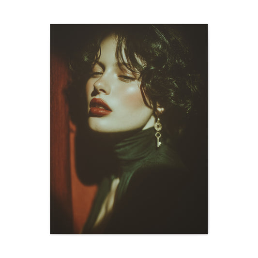 Vintage Key Noir Portrait Wall Art & Canvas Print