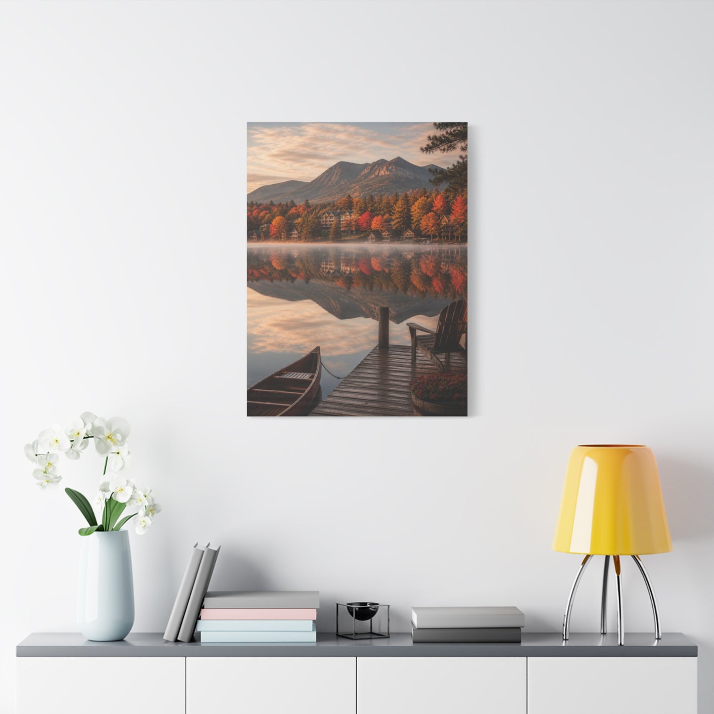 Lake Placid Autumn Reflection Wall Art & Canvas Print