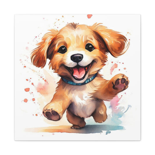 Happy Dancing Dog Puppy Wall Art & Canvas Prints