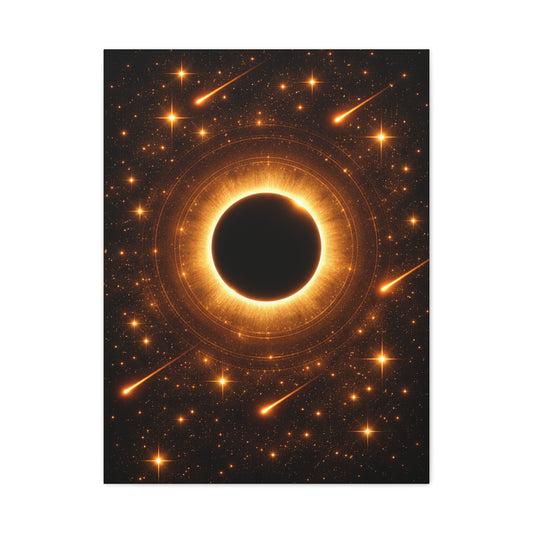 Golden Eclipse Celestial Wall Art & Canvas Print
