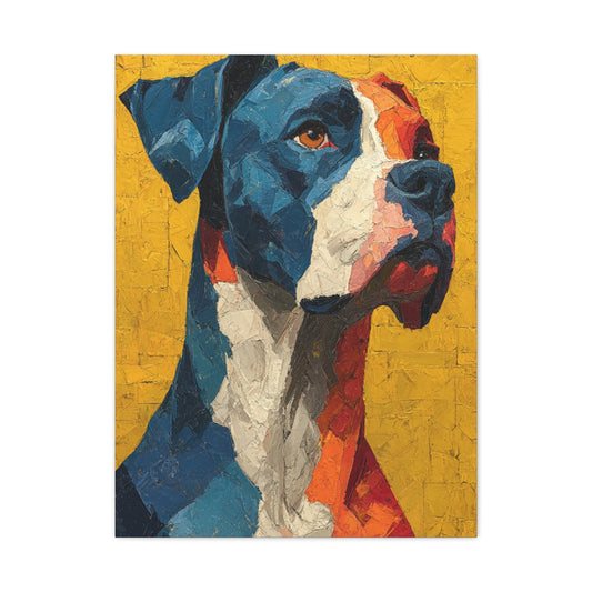 Boxer Abstract Color Portrait Wall Art & Canvas Print