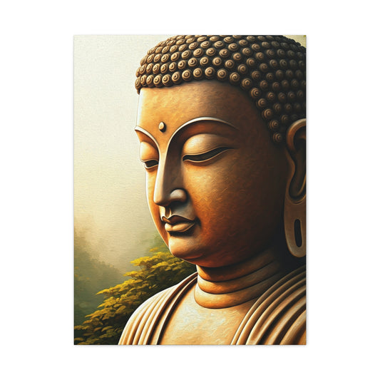 Golden Contemplation Buddha Close-Up Wall Art & Canvas Prints