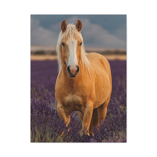 Palomino in Lavender Field Wall Art & Canvas Print