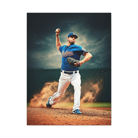 Pitcher Power Throw Action Wall Art & Canvas Prints