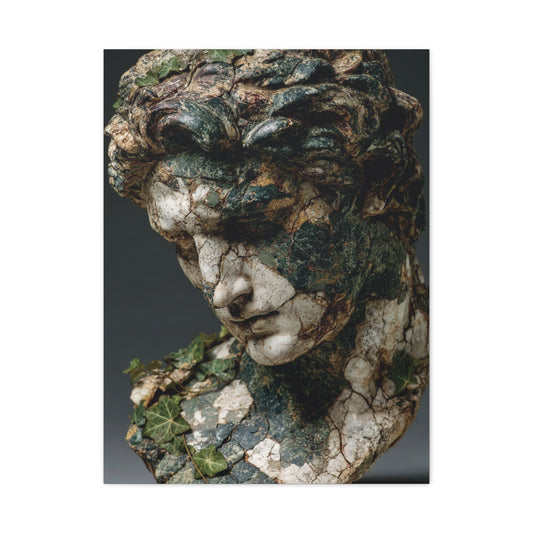 Verdigris Marble Bust Sculpture Wall Art & Canvas Print