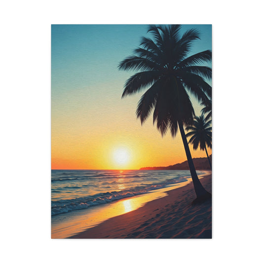 Palm Shore Sunset Escape Wall Art & Canvas Prints