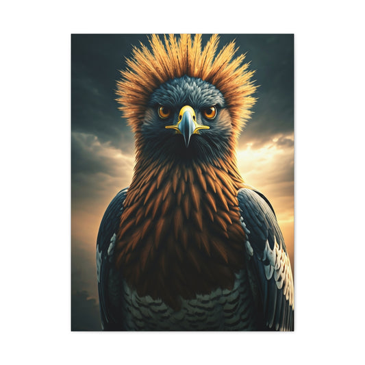 Regal Crowned Raptor Portrait Wall Art & Canvas Prints