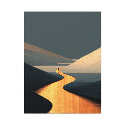 Minimal Gold Desert Horizon Wall Art & Canvas Print