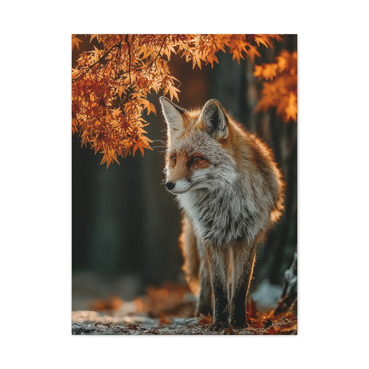 Autumn Forest Path Fox Wall Art & Canvas Print
