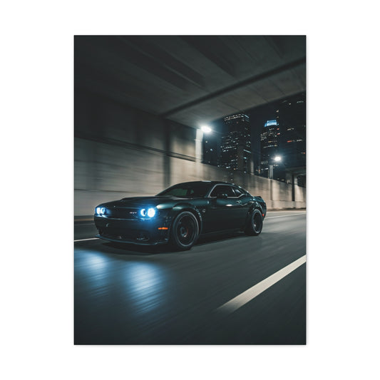 Dodge Challenger SRT Night Tunnel Motion Wall Art & Canvas Prints