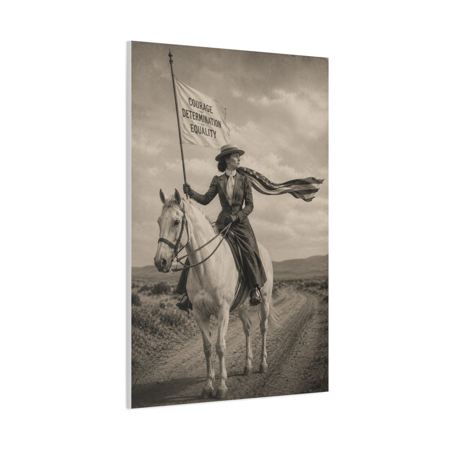 Frontier Equality Rider Portrait Scene Wall Art & Canvas Print