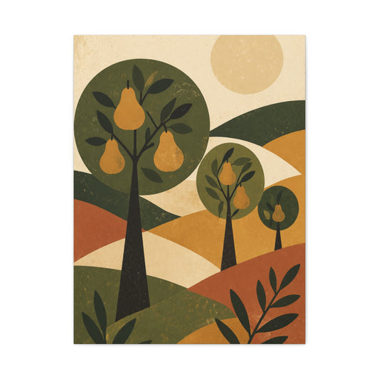 Stylized Orchard Landscape Wall Art & Canvas Print