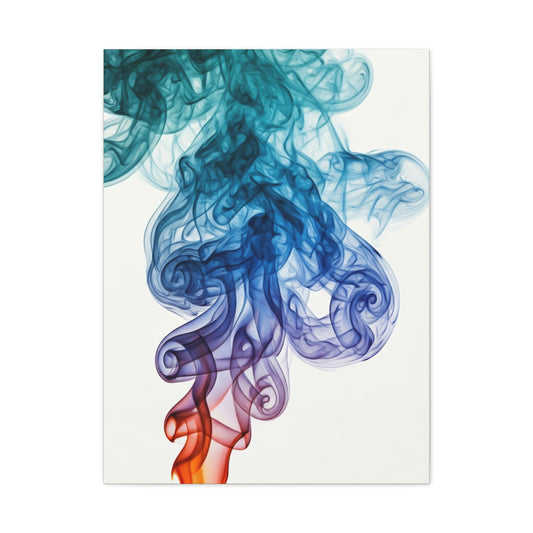 Blue and Amber Smoke Abstract Wall Art & Canvas Prints